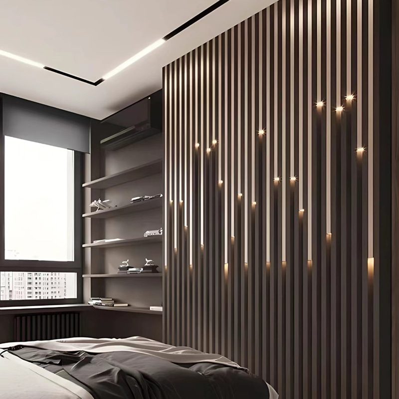 Modern belső világító rácsos falpanelek Israel Starry Sky Design vízálló WPC és műanyag kültéri és háztartási használatra