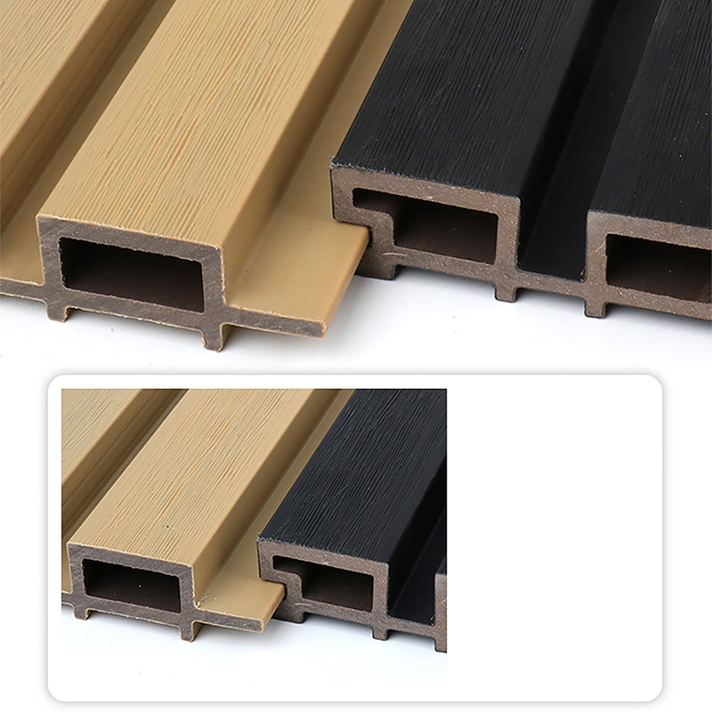 Vízálló PVC WPC hornyolt falpanel csúszásgátló csiszolt ráccsal külső lécfal kültéri és fürdőszobai homlokzatokhoz