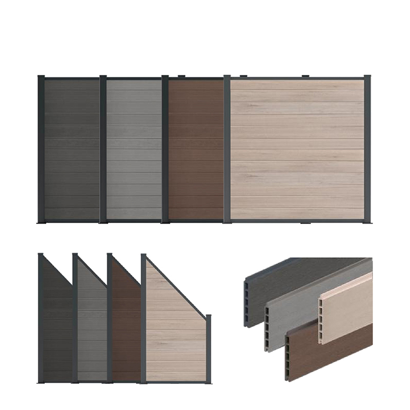 Fa műanyag kompozit Wpc kerítés otthoni kert udvari kerítés panelek jobbak, mint a vinil PVC kerítés vízálló kültéri adatvédelmi tábla HDPE