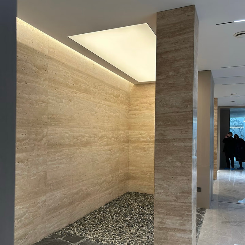 Tűzálló csempe furnér műbelső hajlítható puha falburkolat travertin mesterséges rugalmas puha kő falpanelek